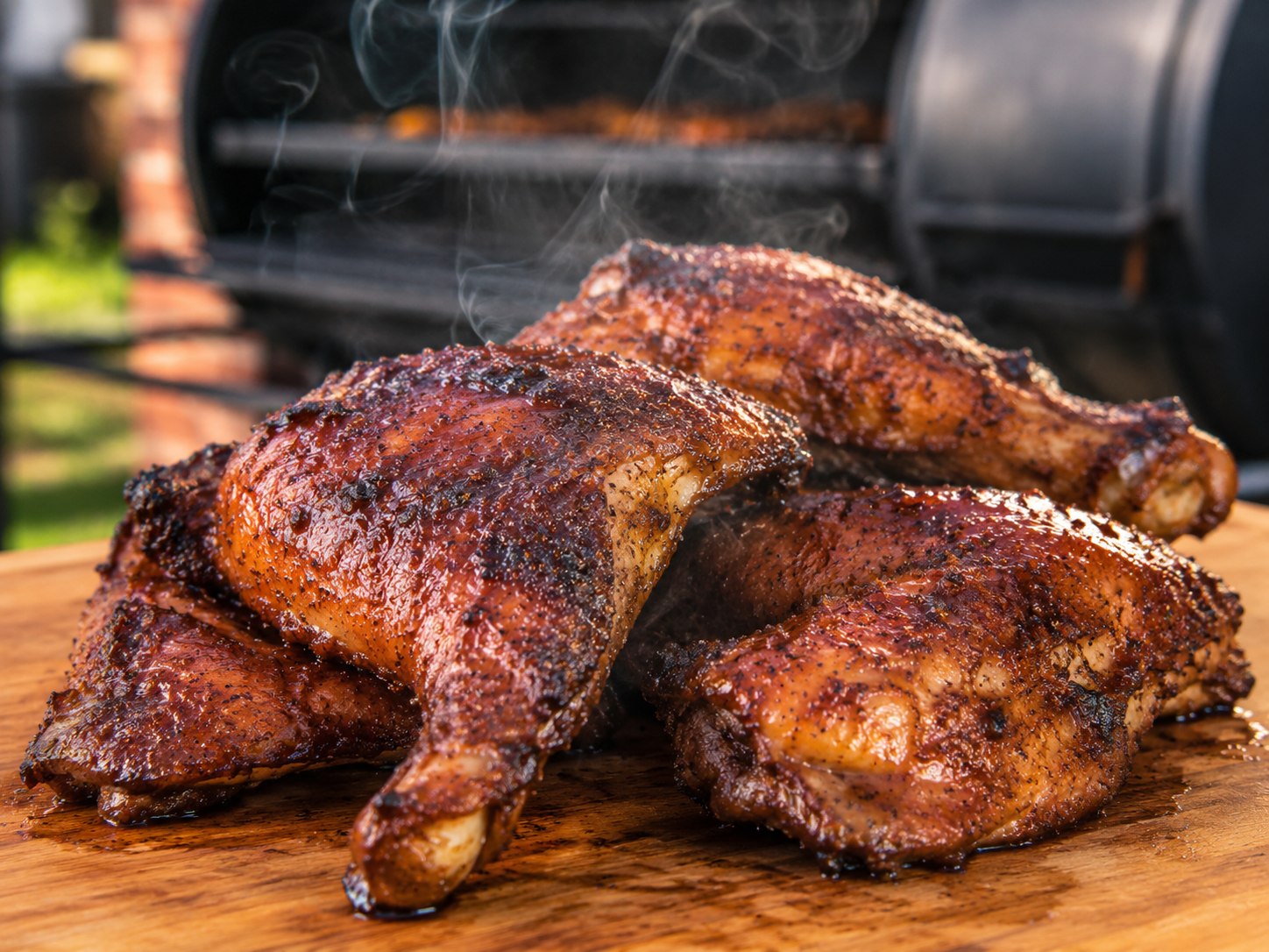 Smoked chicken quarters